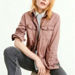 Abercrombie & Fitch Women's Swing Twill Shirt Utility Jacket Size SMALL Vtg y2k